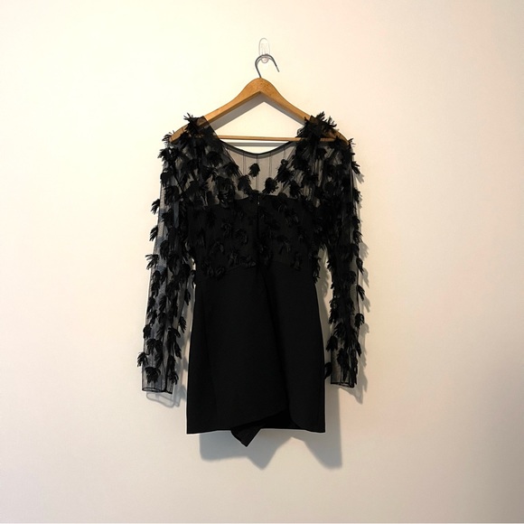 Topshop Tufty Black Mesh Long Sleeve Romper Size 4 US - Picture 6 of 8